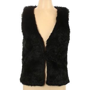 EUC Love Tree Faux Fur Black Vest